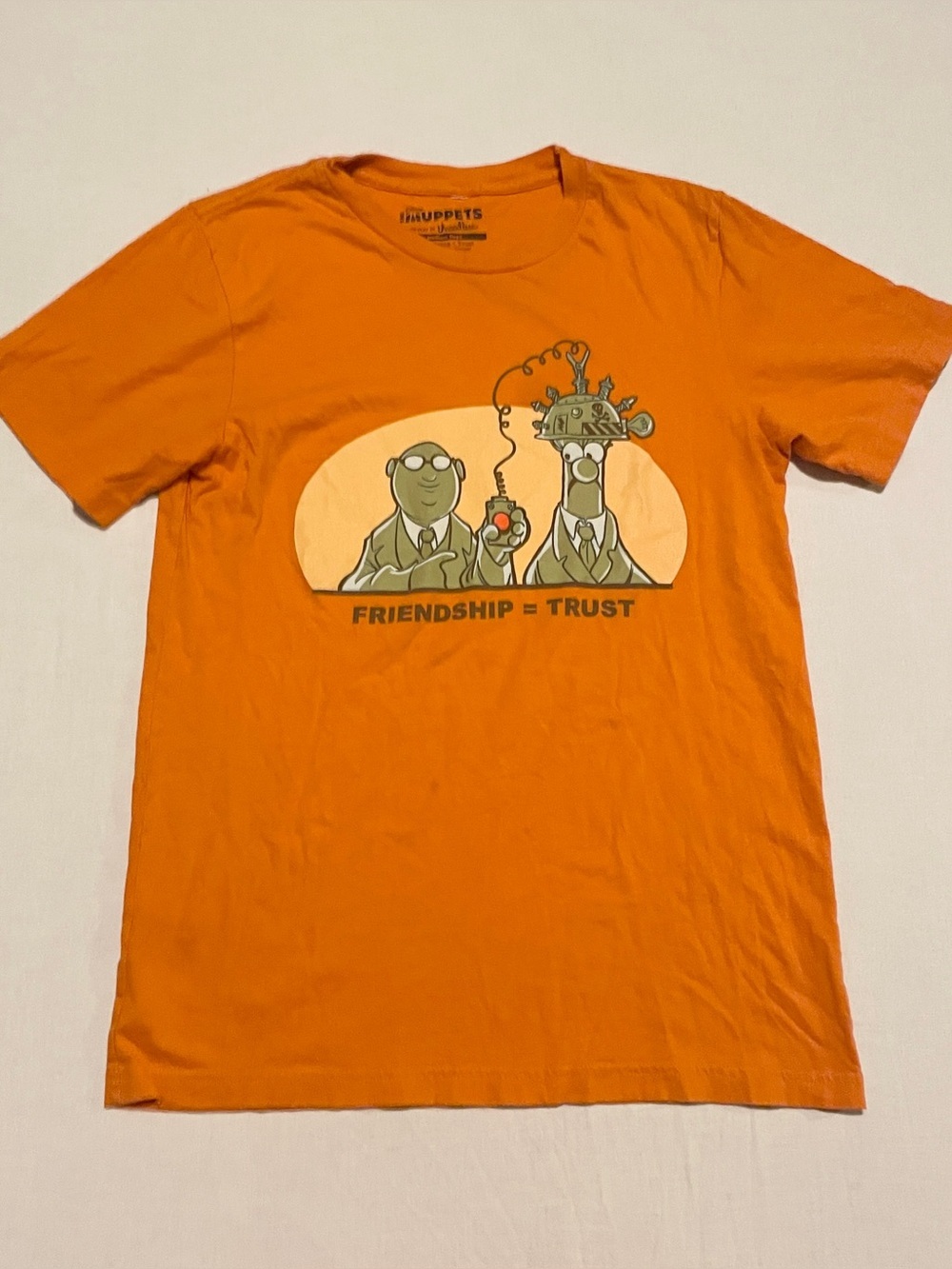 Disney The Muppets x Threadless Dr Bunsen & Beaker Graphic Tee Orange Size M